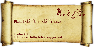 Mailáth Írisz névjegykártya